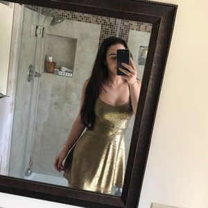 Gold cocktail dress